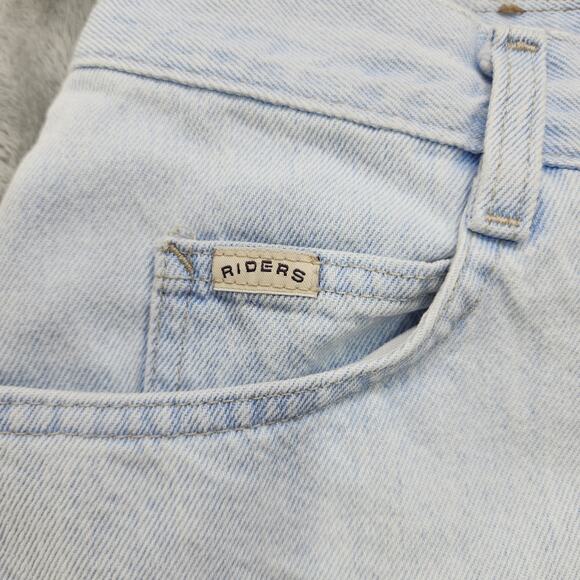 Vintage 90s Riders Shorts Womens 14 Blue Light Wash High Rise Cuffed Jorts Mom - Picture 2 of 12